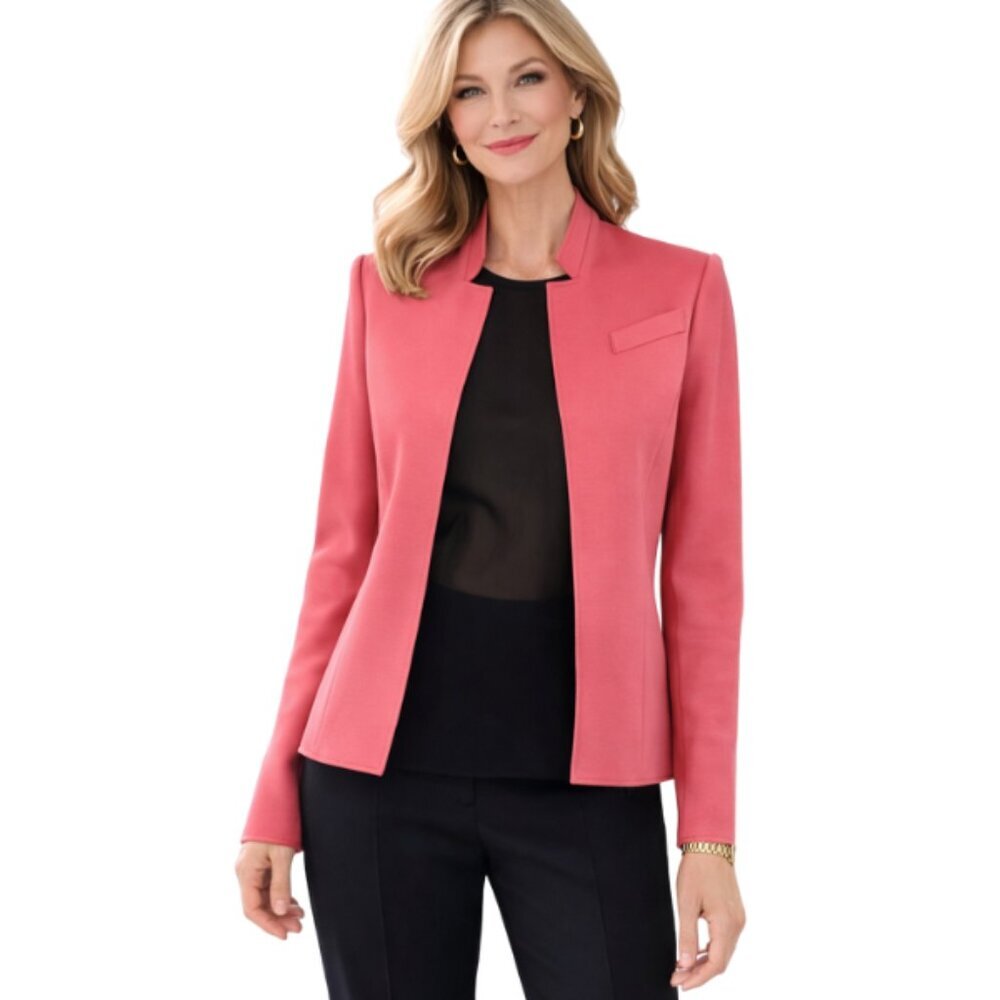 Marie Saint Pierre Malta Jacket Spring Blazer Office Chic Coral Rose Size 4